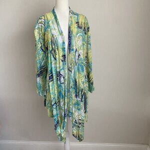 Ruby RD Women’s 3X Open Cardigan Blue Green Light Weight Summer